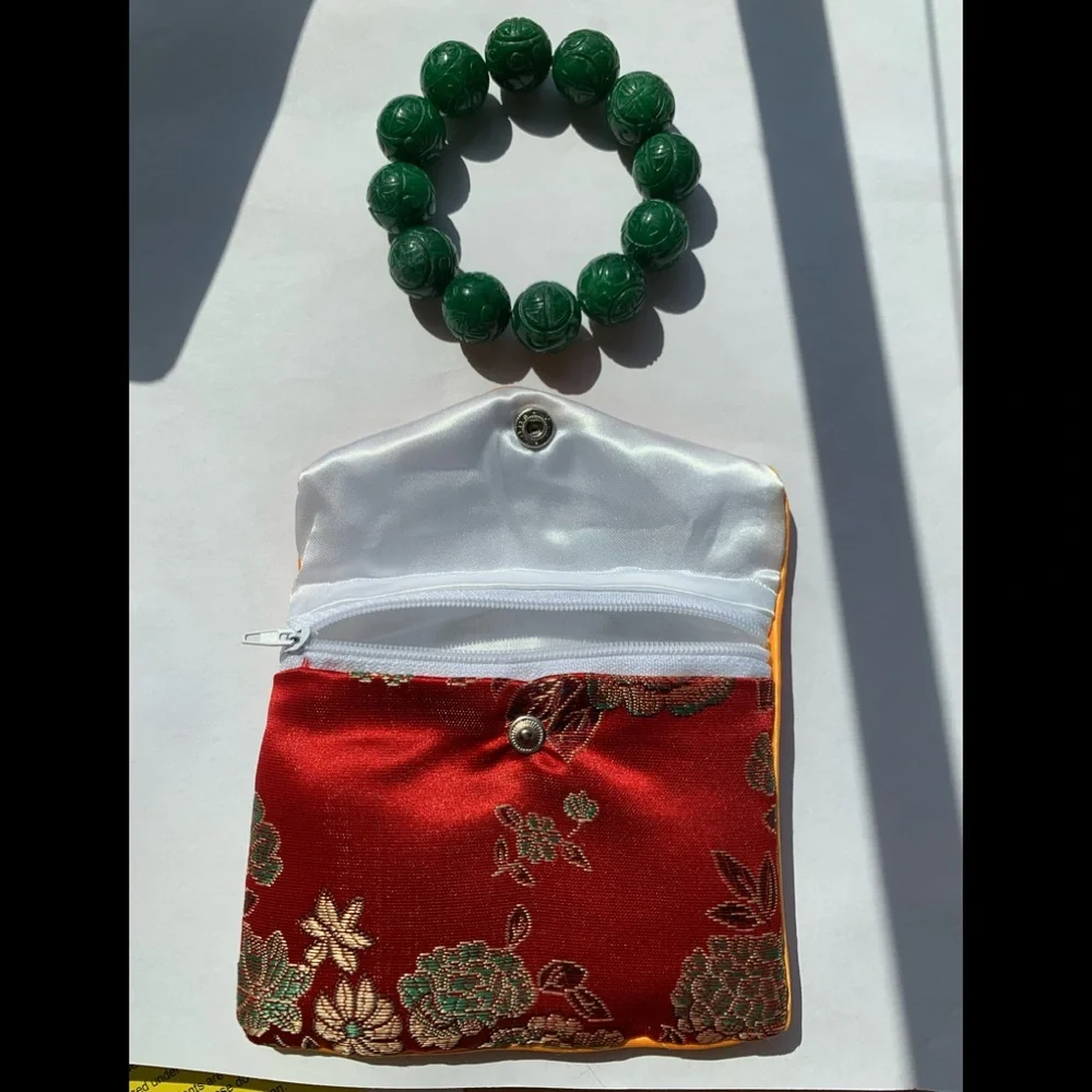 Green Jade Carved Beads
